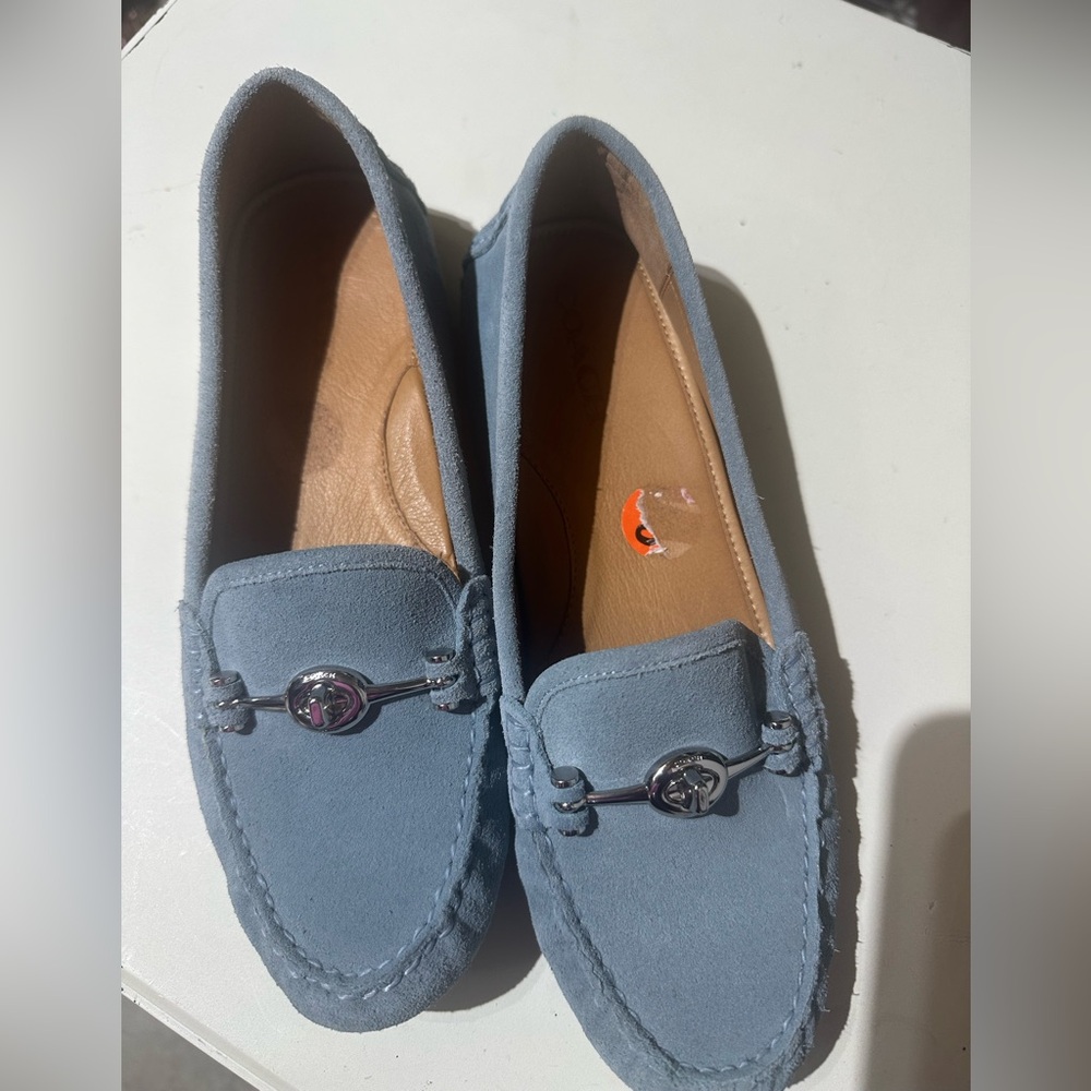 Coach Light Blue Suede Loafers- preloved -9.5 - Picture 3 of 9
